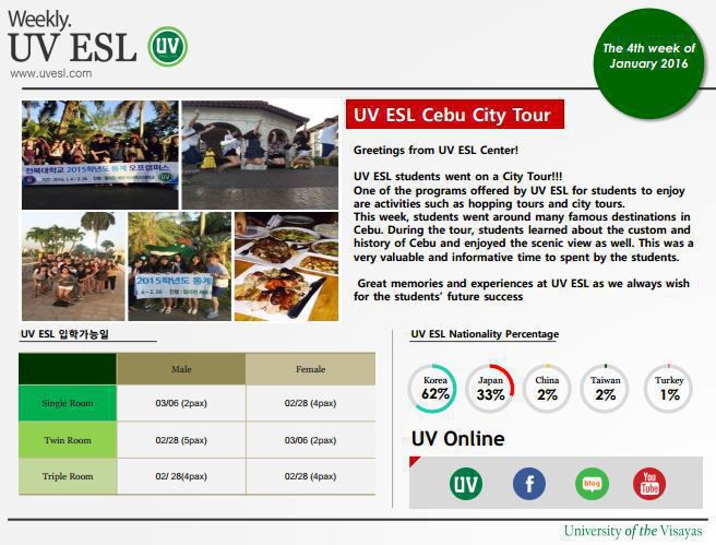 UVESL - Sôi nổi với Cebu City Tour tuần cuối tháng 1